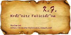 Kránitz Feliciána névjegykártya